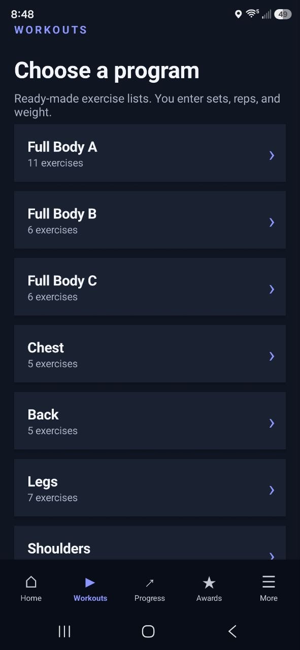 Better Each Set workout programs