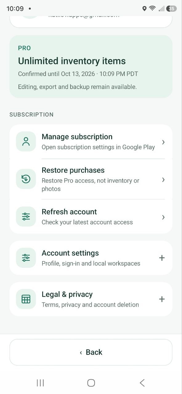 FastStock Pro subscription controls